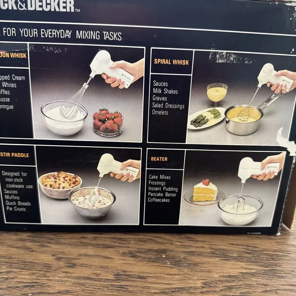 Black & Decker Handy Mixer Cordless Beater compact Wall Mount  New Open Box
